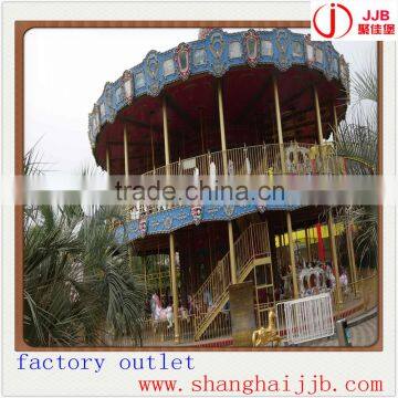 Amusement Park Rides Double Decker Carousel Merry Go Round Manufacter