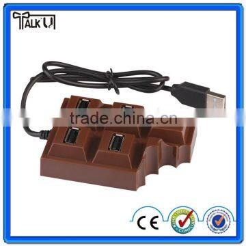 Novelty chocolate shape 4 port usb hub/computer fast charger 4 port usb hub/best priced top grade 2.0 4 port usb hub