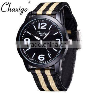 Chaxigo New Custom Logo Auto Date Watch Manufacturer Design Fashion Fabric Men Wrist Watches 2016