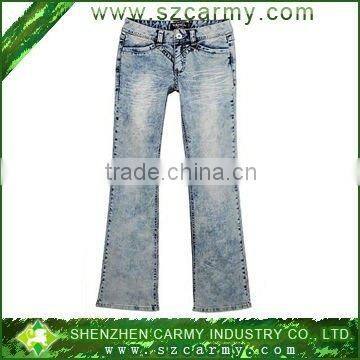 98%cotton 2%spandex Denim blue Fashion color fade proof jean wholesale