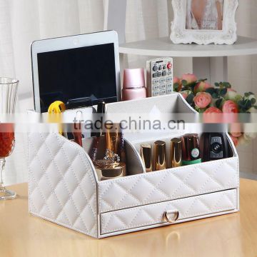 Creative multi function PU leather tissue storage bo storage bo European office stationery remote storage bo