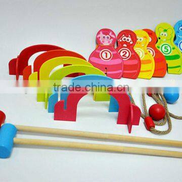 Indoor/outdoor Kids Sport Wooden Toy/2 Player Ring Toss Game/croquet Set photo-2