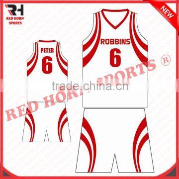 Red Horn Basketball Anti-Bacterial Uniform, Custom Designs and Logos Are Accepted