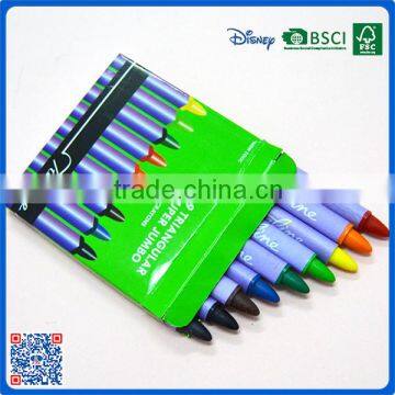 2016 Wholesale 9 Colors Triangular Crayons in Paper Box Customized Logo Printed Crayons photo-3