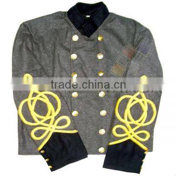 ACW Dark Grey Double Breasted Shell Jacket With Black Cuff & Collar