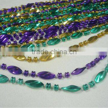 Specialty Throw Beads/Mardi Gras Swirl Beads/Plastic MOT beads