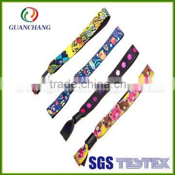 China wholesale custom new premium cotton fabric woven novelty festival fitness elastic printing wristband for event or party