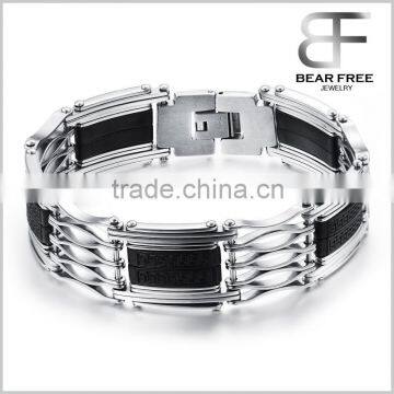 Newest fashion jewelry men bracelets Silicone titanium steel Bracelet Vintage Great Wall creative Boutique