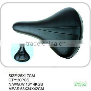 black leather bicycle saddle