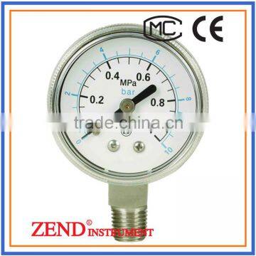 All Stainless steel pressure gauge 4" low price but good quality