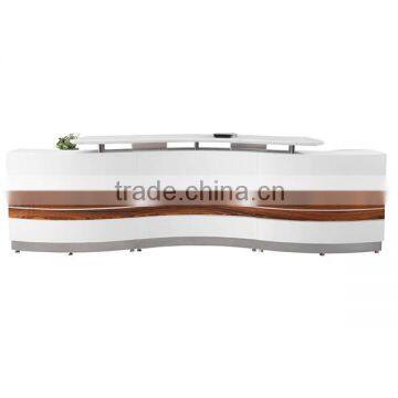 Baking Finish White Linear S Shape Reception Desk