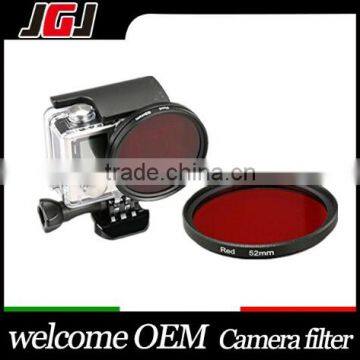 JGJ 30.5mm-37mm 30.5-37 mm Step Up JGJ Factory Price Round Circle RED Color UV Lens Filter for GoPro HERO 4 / 3+/3/2/1 Camera