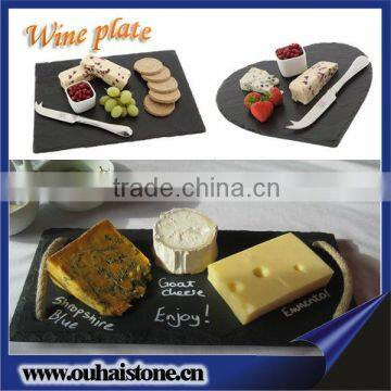 New hot sale natural slate stone wine plate