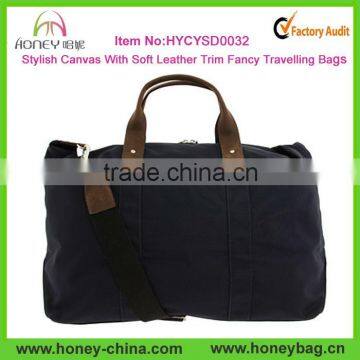 Stylish Classic Navy Blue Cotton Canvas Sport Travel Duffel Bags                        
                                                Quality Choice