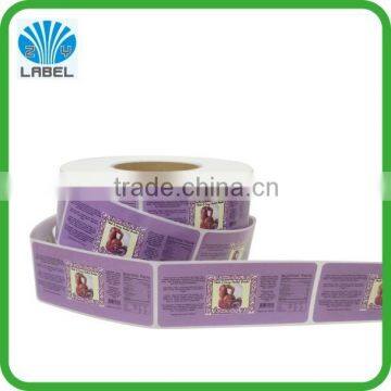 factory price custom vinyl cosmetic label sticker printing, private cosmetic sticker, eco-friendly cosmetic sticker roll