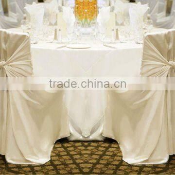 Premium quality satin self-tie chair cover for wedding