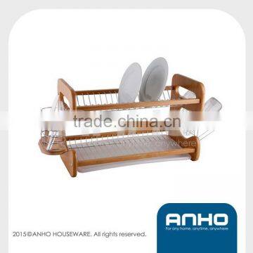 Dependable performance 9-shape rubber wooden dish rack