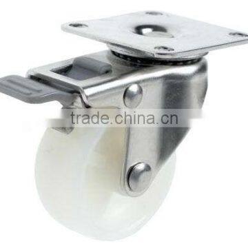 STAINLESS NYLON 6 CASTER - PLATE BRAKE (GS-5998JC-03)