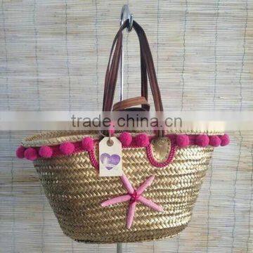 High quality gold seagrass straw beach bag with made in Vietnam