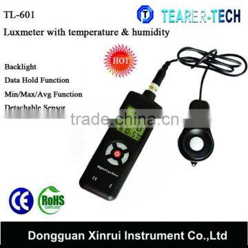 Newly 'TL-601 'Handheld cheap Lux meter with large LCD display and relative temperature and humidity