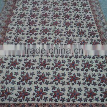 Most populer star hand-block design pattern cotton powerloom fabric bed-sheet & bed-covers