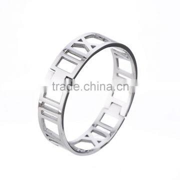 Unisex 316L Stainless Steel High Polished and Quality Letter Metal Bangle