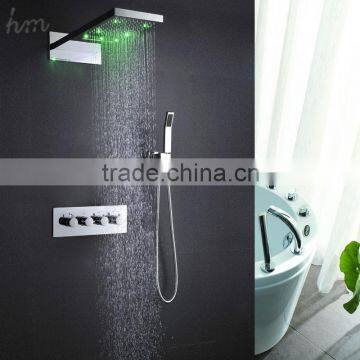 Luxury Modern Embedded Ceiling Bathroom Accessories LED Rain Shower Set Thermostatic Mixer Bathroom Showers LED Water Faucet photo-2