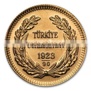 Replica Commemorative Gold Coin Collection 1 oz Turkey Fake Gold Bullion 100 Kurush Ataturk With Thick Gold Plated photo-5