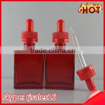 red rectangle glass dropper bottle 1oz for e liquid