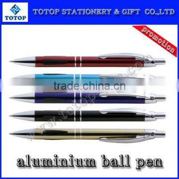 push action promotional metal ball pen with rubber grip