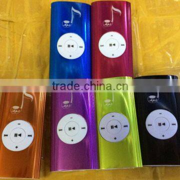 Good quality slim metal mini mp3 music player with built in speaker