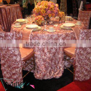 Rosette satin table cloth