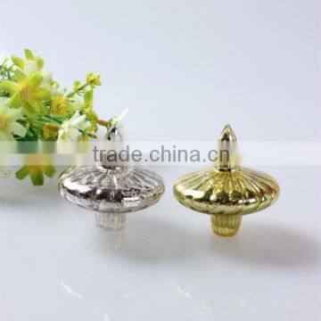 China Hot Sale Spinning Top Shape Glass Chriatmas Oernament/gift/outdoor ro Indoor Decoration