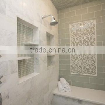 Bathroom water jet marble pictures of tiles in wall, fancy marble waterjet wall tiles, water jet marble