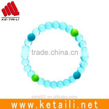 2016 New design cheap colorful promotion transparent Silicone Beads Bracelet