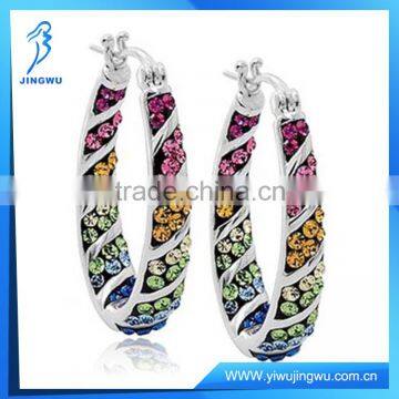 Rainbow Hoop Earrings with colorful Diamond In Promotion