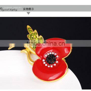 Best quality wholesale cheap custom poppy brooch