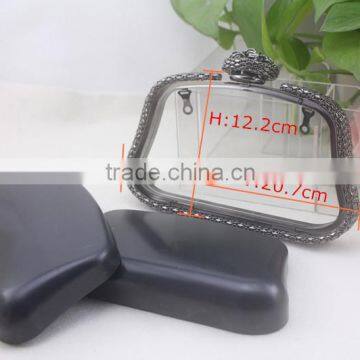 Leather Box Clutch Frames With Flower Knob Gunmetal Clutch Frame photo-3