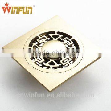 Hotel 4 inch Gold Brass Floor drain washing machine shower drain bathroom sanitary ware