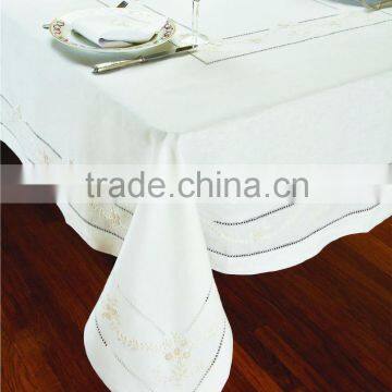 100% Linen Embroidery Table Cloth For Hotel/Restaurant- no 1