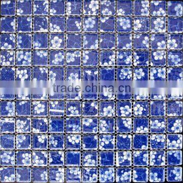 blue ceramic mosaic for interior decoration project colored