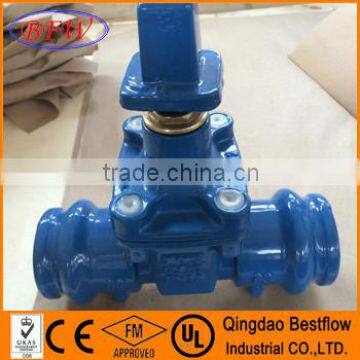 Grooved non-rising stem gate valve with resilient seat