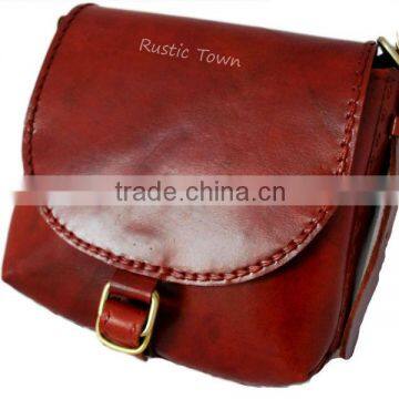 Real leather ladies red shoulder bag