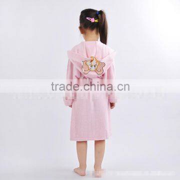 Terry Towel Baby Robe With Elephant Embroidery Cheap Bathrobe