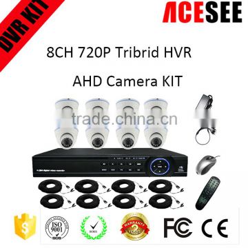 ACESEE new arrival indoor 8 channel 720p tribrid cctv dvr ahd camera home security system