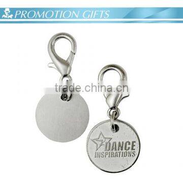 custom trolly coin holder keychain round metal keychain