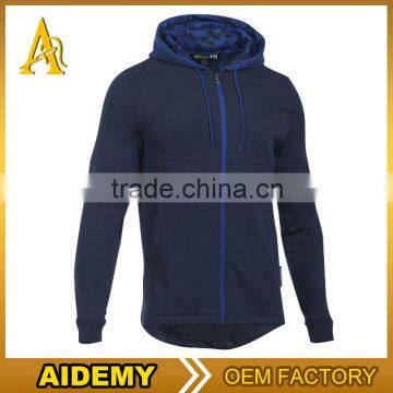 2016 New Men Custom Casual Blank Plain Sports Wear Gym Zip Hoodies wholesale