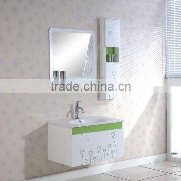 white mirrored MDF, PVC wall mounted bathroom china acrylic shower tray and bathroom vanity