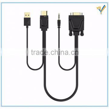 Wholesale factory direct1.5m hd to vga +audio converter cable