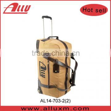 2016hot selling large Wholesale canvas duffel bag with trolly